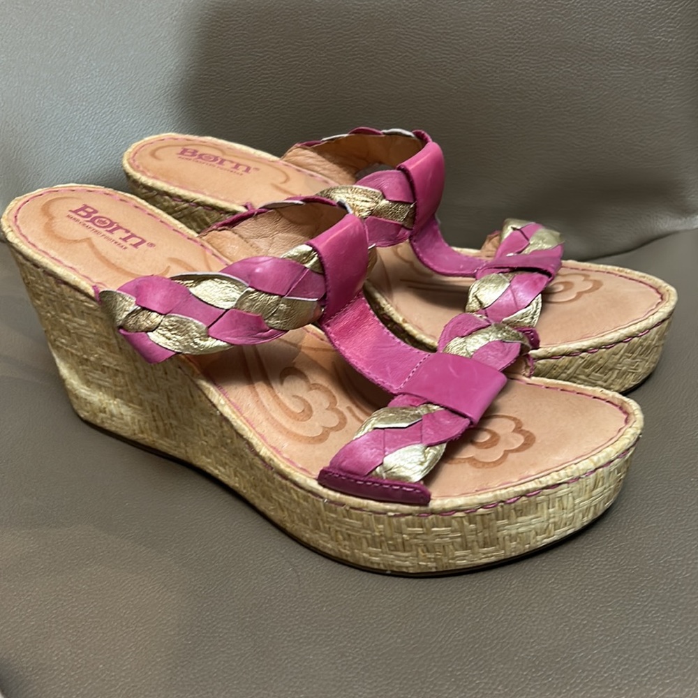 New soft leather Born wedges, Sz 9